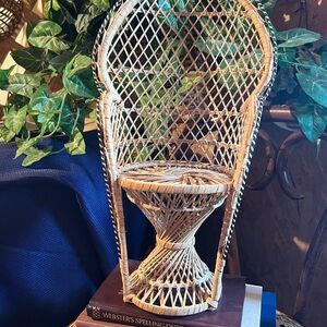 Wicker Peacock Chair Doll Furniture